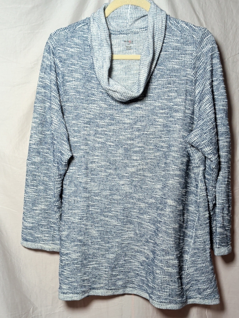 Style & Co. Light Blue Marled Cowl-Neck Sweater Cottage Core Vaca Resort Wear